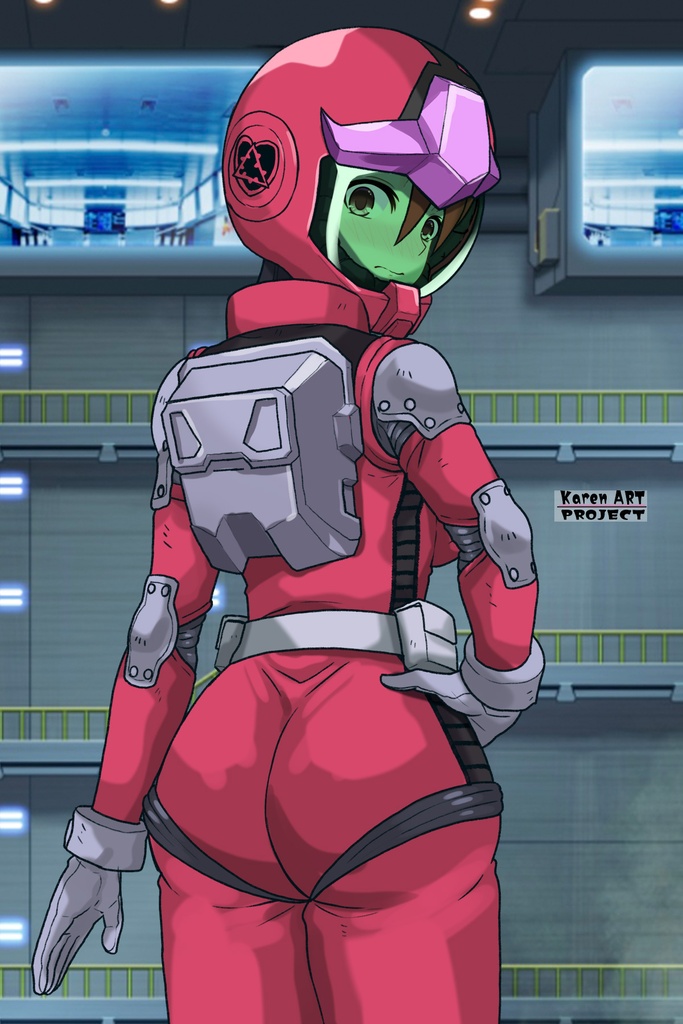 カレンちゃん+ビアンカ・カーライルのノーマルスーツ【機動戦士ガンダム サンダーボルト-03】 背面 Back Angle Karen is wearing Bianca Carlyle's Normal Suit【Mobile Suit Gundam Thunderbolt-03】
