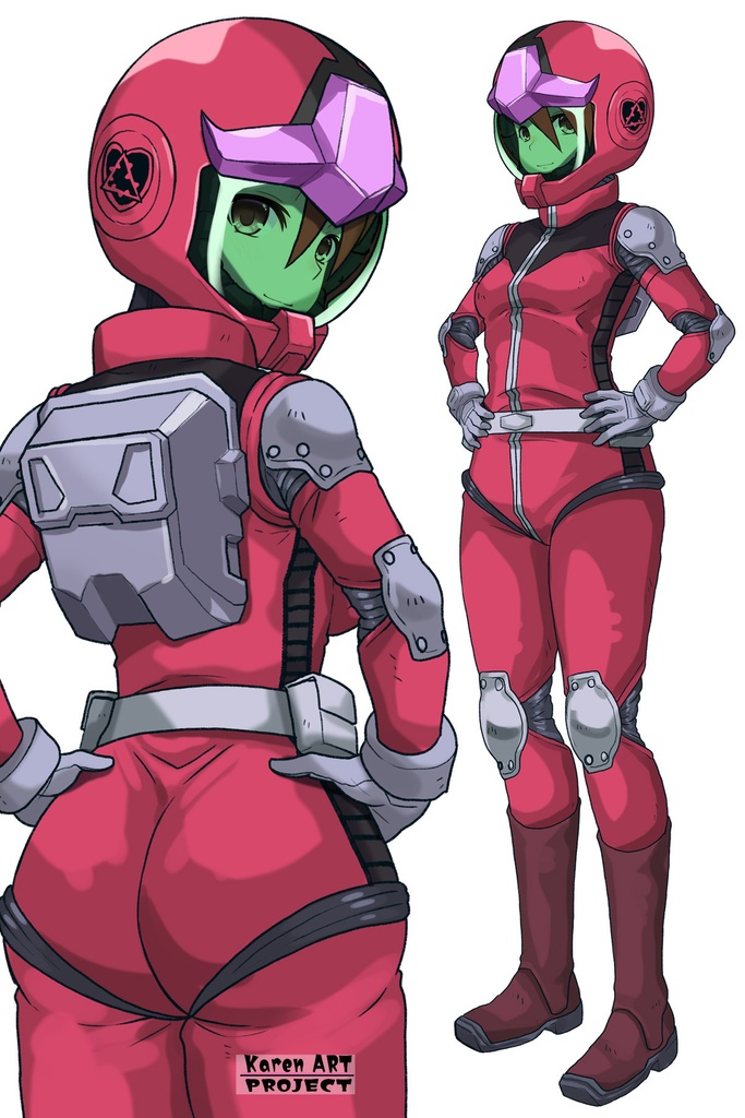 カレンちゃん+ビアンカ・カーライルのノーマルスーツ【機動戦士ガンダム サンダーボルト-03】 背面 Back Angle Karen is wearing Bianca Carlyle's Normal Suit【Mobile Suit Gundam Thunderbolt-03】
