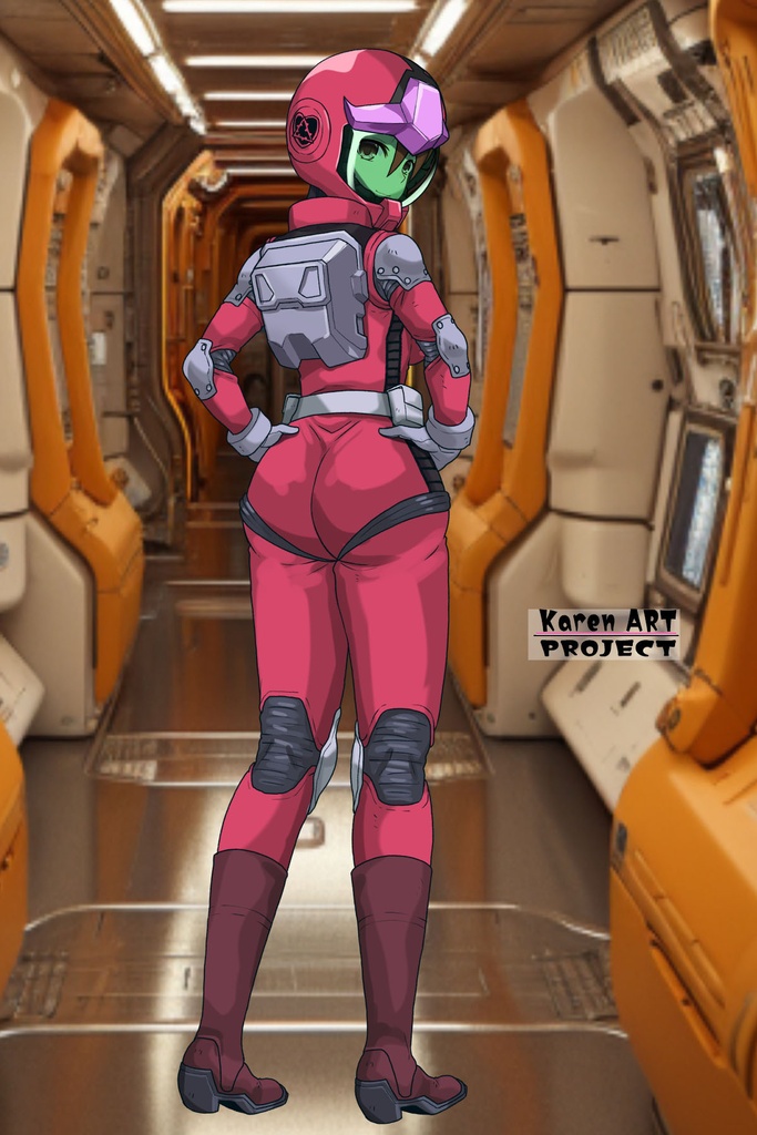 カレンちゃん+ビアンカ・カーライルのノーマルスーツ【機動戦士ガンダム サンダーボルト-03】 背面 Back Angle Karen is wearing Bianca Carlyle's Normal Suit【Mobile Suit Gundam Thunderbolt-03】