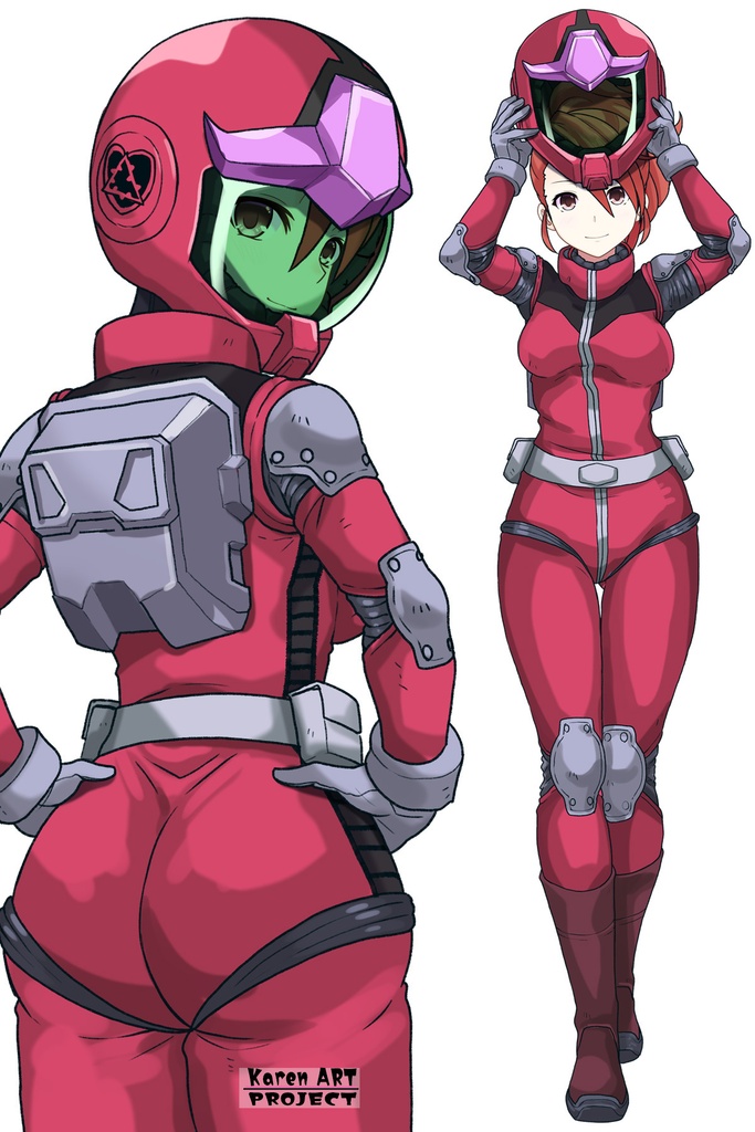 カレンちゃん+ビアンカ・カーライルのノーマルスーツ【機動戦士ガンダム サンダーボルト-03】 背面 Back Angle Karen is wearing Bianca Carlyle's Normal Suit【Mobile Suit Gundam Thunderbolt-03】