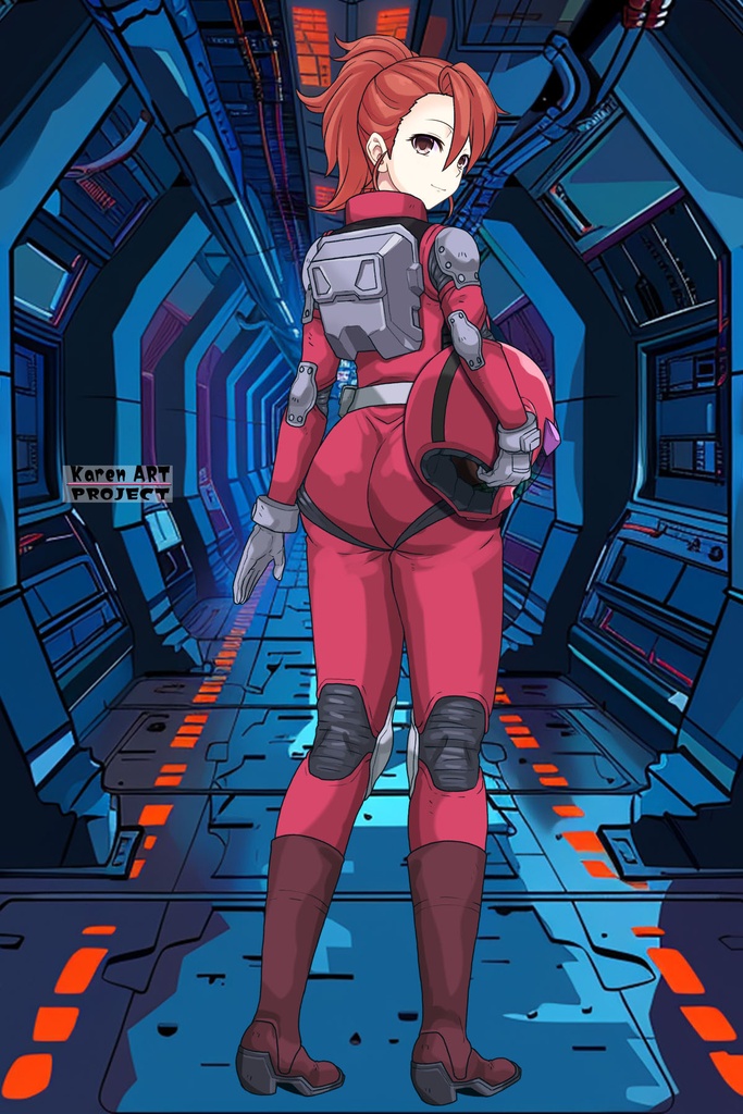 カレンちゃん+ビアンカ・カーライルのノーマルスーツ【機動戦士ガンダム サンダーボルト-03】 背面 Back Angle Karen is wearing Bianca Carlyle's Normal Suit【Mobile Suit Gundam Thunderbolt-03】