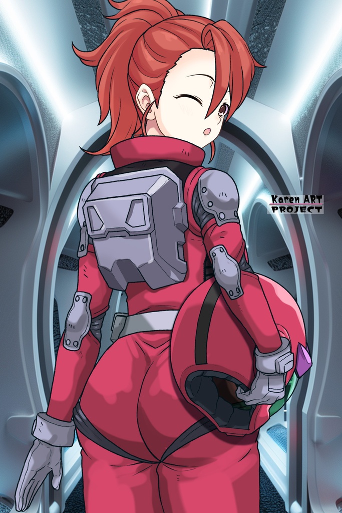 カレンちゃん+ビアンカ・カーライルのノーマルスーツ【機動戦士ガンダム サンダーボルト-03】 背面 Back Angle Karen is wearing Bianca Carlyle's Normal Suit【Mobile Suit Gundam Thunderbolt-03】