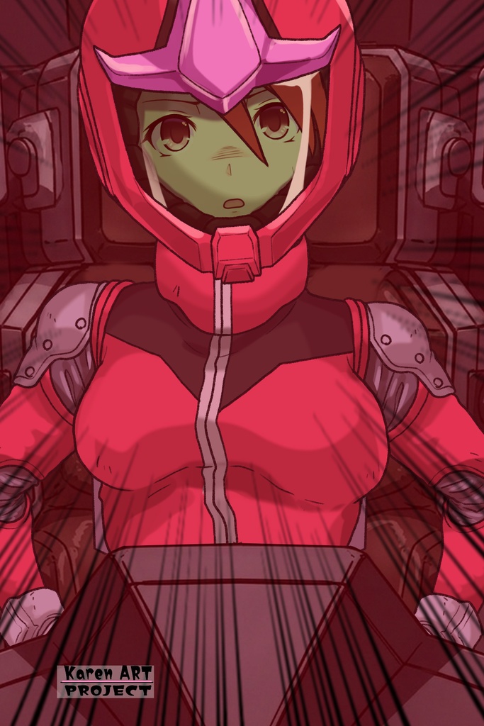 カレンちゃん+ビアンカ・カーライルのノーマルスーツ【機動戦士ガンダム サンダーボルト-04】 正面Sポーズ Front S-POSE Karen is wearing Bianca Carlyle's Normal Suit【Mobile Suit Gundam Thunderbolt-04】