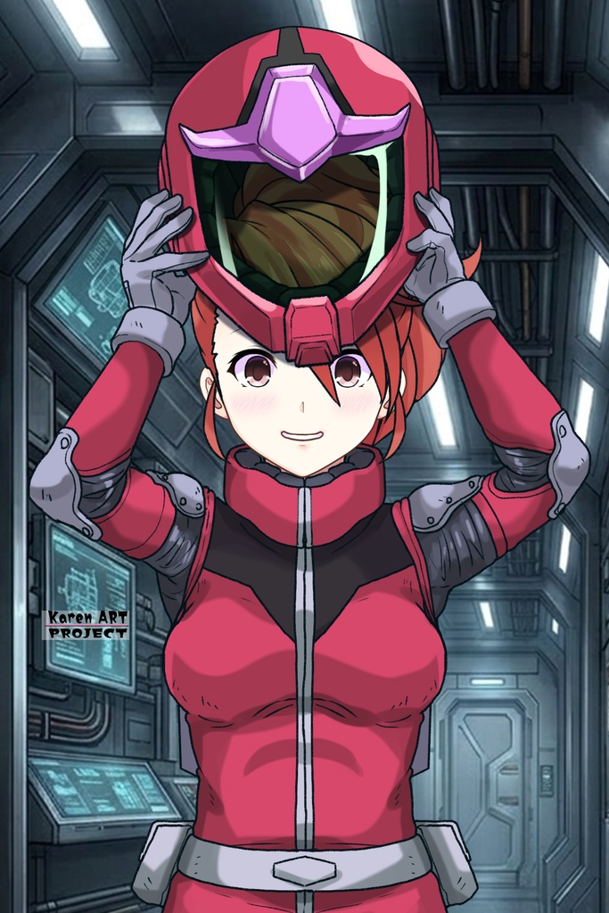 カレンちゃん+ビアンカ・カーライルのノーマルスーツ【機動戦士ガンダム サンダーボルト-05】 正面 Front Angle Karen is wearing Bianca Carlyle's Normal Suit【Mobile Suit Gundam Thunderbolt-05】