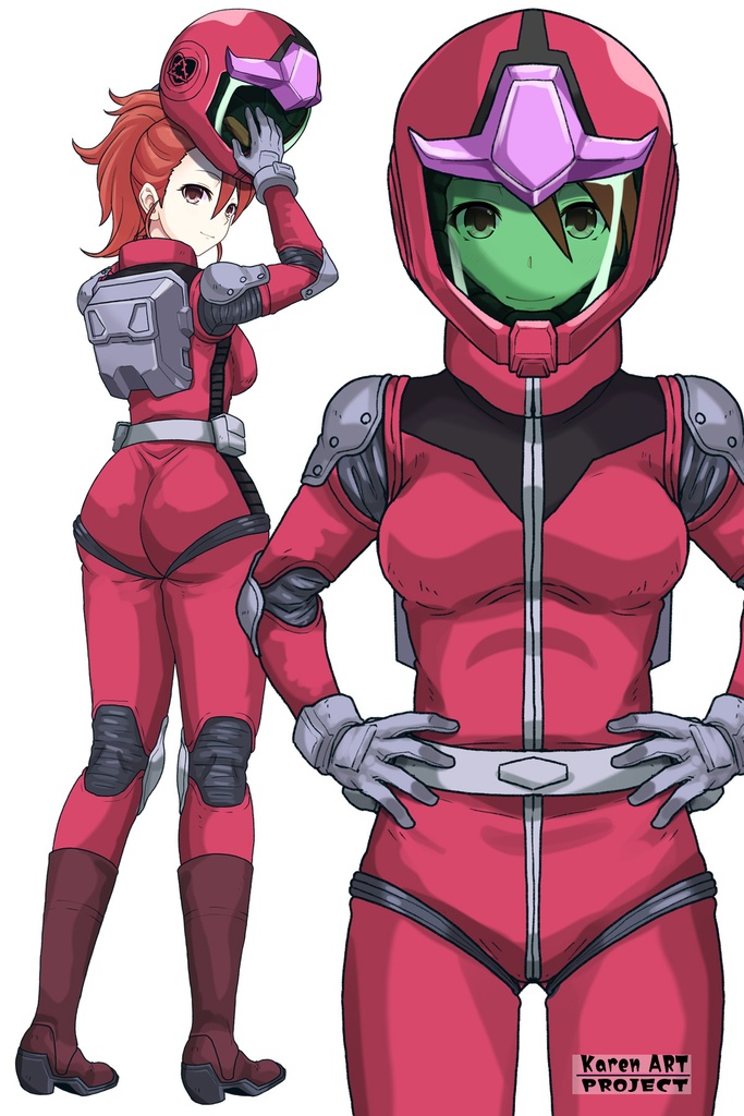 カレンちゃん+ビアンカ・カーライルのノーマルスーツ【機動戦士ガンダム サンダーボルト-05】 正面 Front Angle Karen is wearing Bianca Carlyle's Normal Suit【Mobile Suit Gundam Thunderbolt-05】