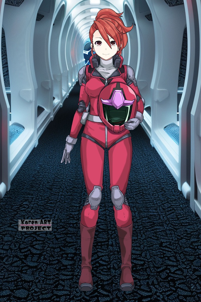 カレンちゃん+ビアンカ・カーライルのノーマルスーツ【機動戦士ガンダム サンダーボルト-05】 正面 Front Angle Karen is wearing Bianca Carlyle's Normal Suit【Mobile Suit Gundam Thunderbolt-05】