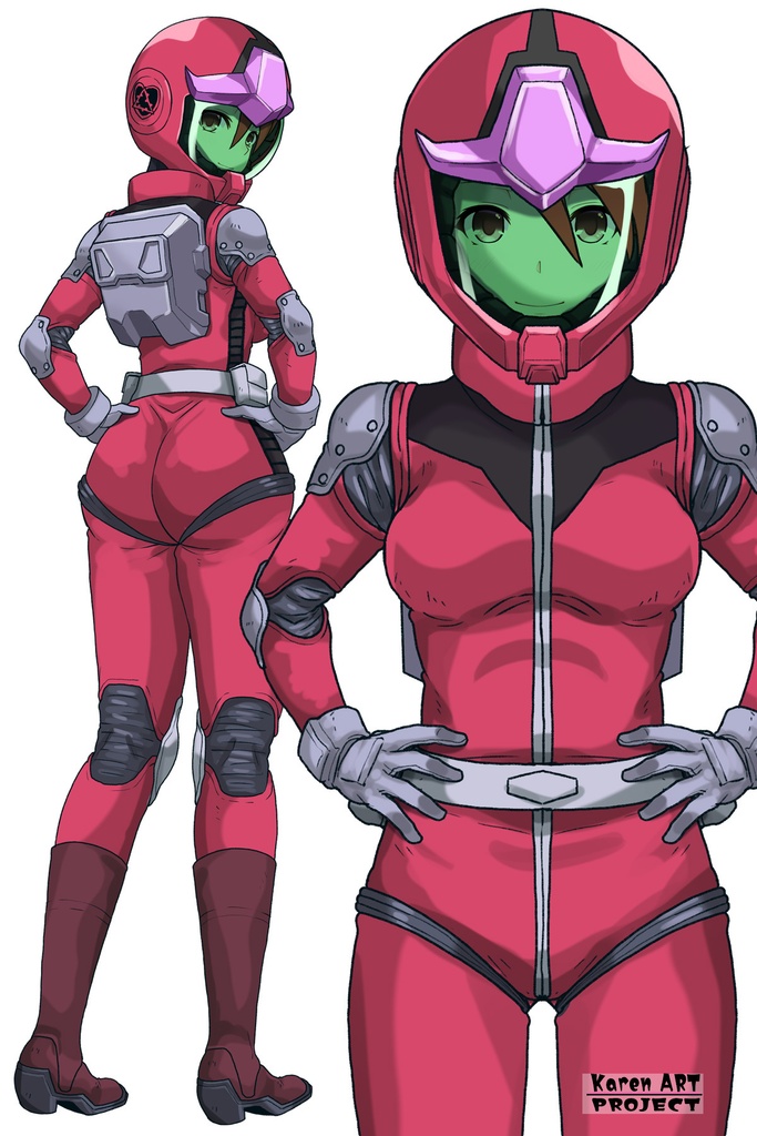 カレンちゃん+ビアンカ・カーライルのノーマルスーツ【機動戦士ガンダム サンダーボルト-05】 正面 Front Angle Karen is wearing Bianca Carlyle's Normal Suit【Mobile Suit Gundam Thunderbolt-05】