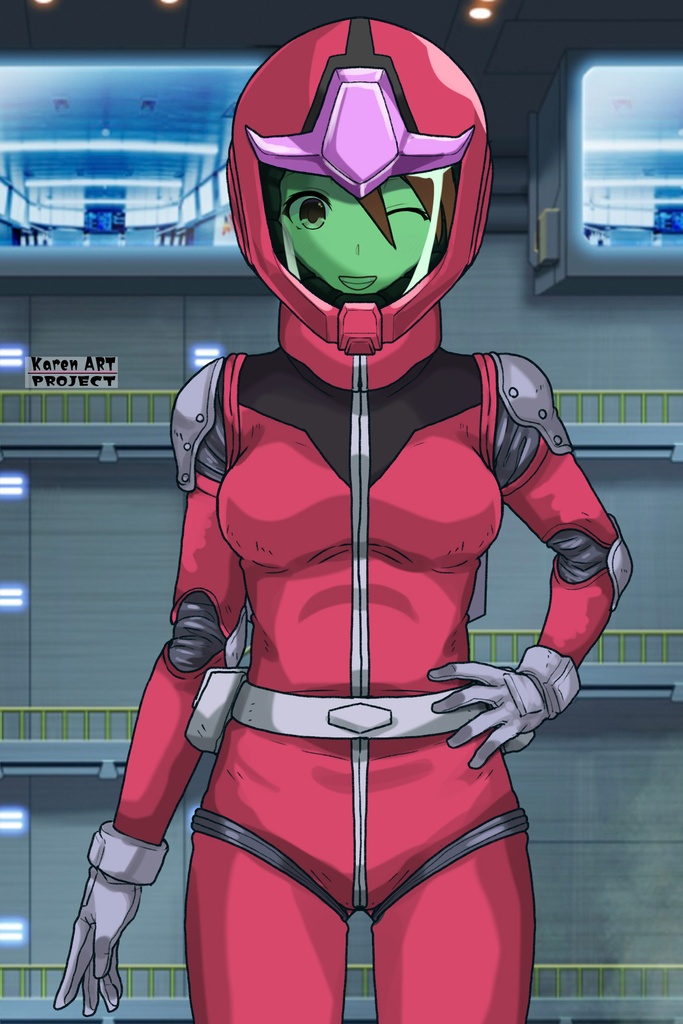 カレンちゃん+ビアンカ・カーライルのノーマルスーツ【機動戦士ガンダム サンダーボルト-05】 正面 Front Angle Karen is wearing Bianca Carlyle's Normal Suit【Mobile Suit Gundam Thunderbolt-05】