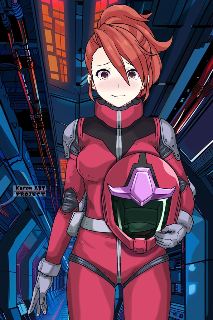 カレンちゃん+ビアンカ・カーライルのノーマルスーツ【機動戦士ガンダム サンダーボルト-05】 正面 Front Angle Karen is wearing Bianca Carlyle's Normal Suit【Mobile Suit Gundam Thunderbolt-05】