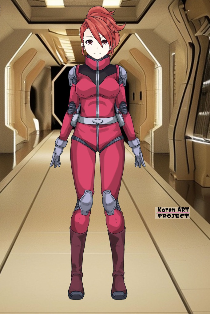 カレンちゃん+ビアンカ・カーライルのノーマルスーツ【機動戦士ガンダム サンダーボルト-05】 正面 Front Angle Karen is wearing Bianca Carlyle's Normal Suit【Mobile Suit Gundam Thunderbolt-05】