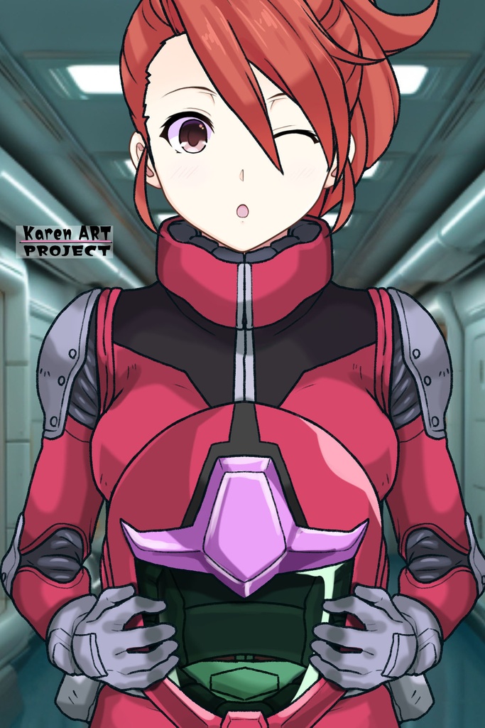 カレンちゃん+ビアンカ・カーライルのノーマルスーツ【機動戦士ガンダム サンダーボルト-05】 正面 Front Angle Karen is wearing Bianca Carlyle's Normal Suit【Mobile Suit Gundam Thunderbolt-05】