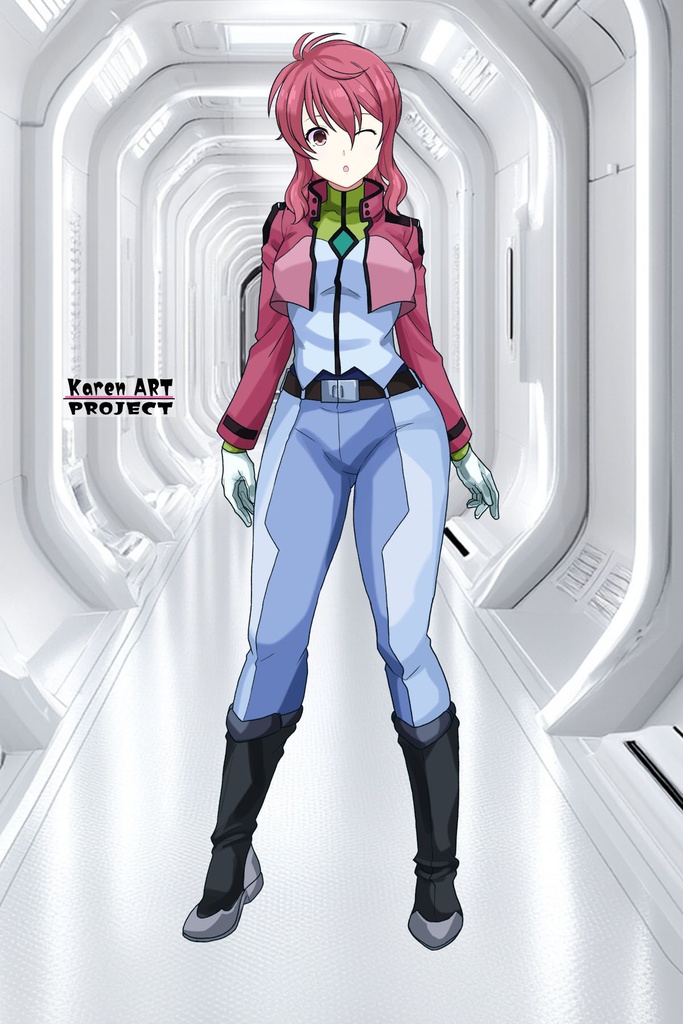 カレンちゃん+フェルト・グレイスの制服【機動戦士ガンダム00-01】 Karen is wearing Feldt Grace's Formal Costume【Mobile Suit Gundam 00-01】