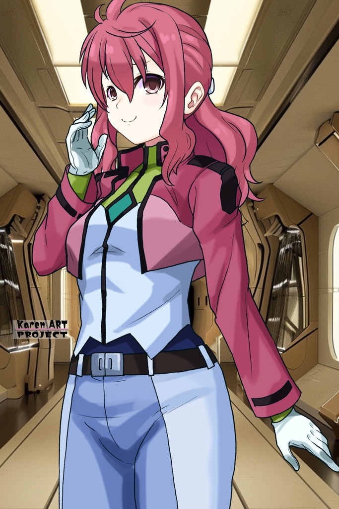 カレンちゃん+フェルト・グレイスの制服【機動戦士ガンダム00-01】 Karen is wearing Feldt Grace's Formal Costume【Mobile Suit Gundam 00-01】