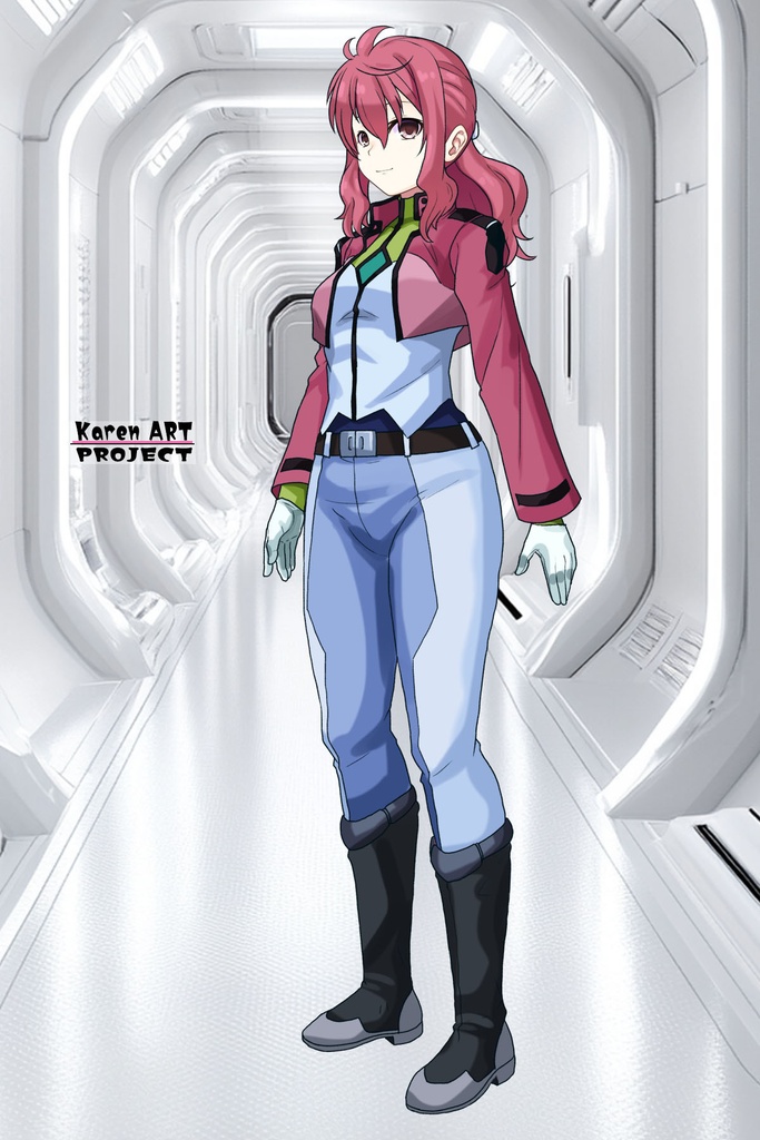 カレンちゃん+フェルト・グレイスの制服【機動戦士ガンダム00-01】 Karen is wearing Feldt Grace's Formal Costume【Mobile Suit Gundam 00-01】
