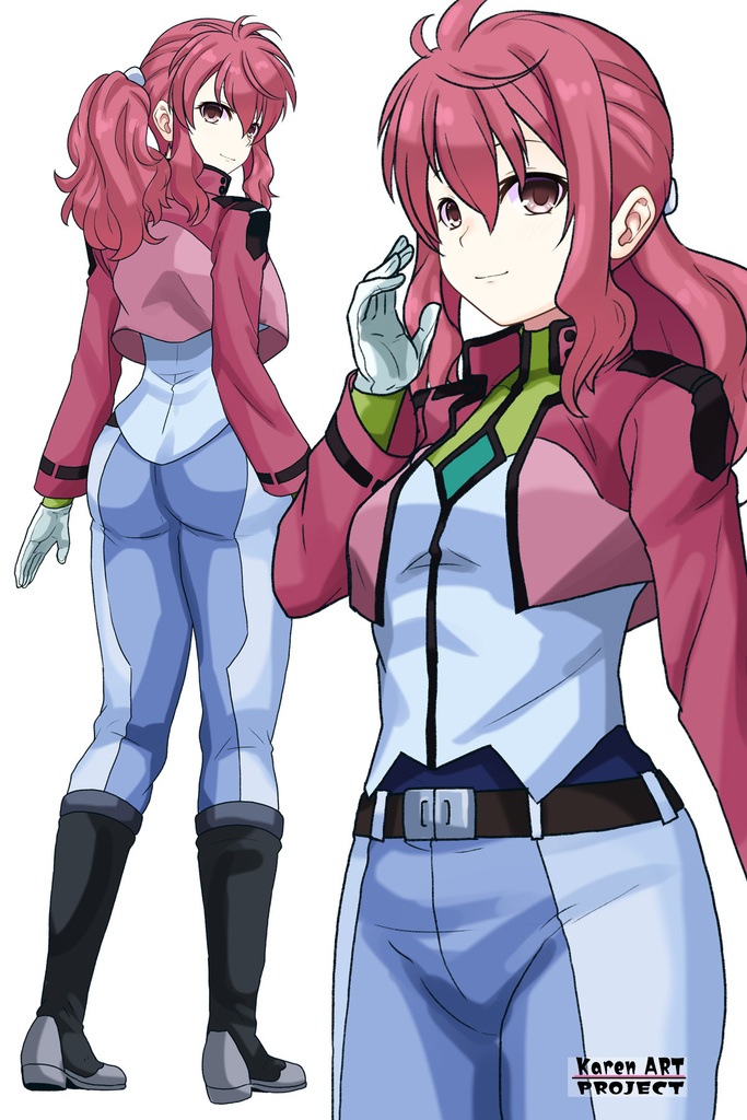 カレンちゃん+フェルト・グレイスの制服【機動戦士ガンダム00-01】 Karen is wearing Feldt Grace's Formal Costume【Mobile Suit Gundam 00-01】