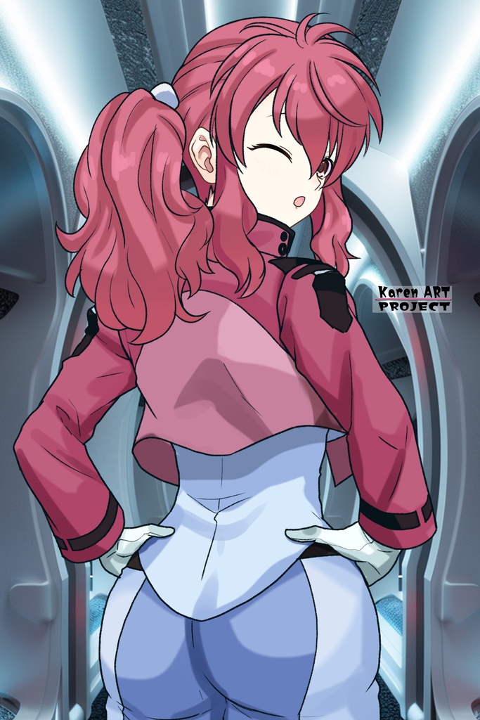 カレンちゃん+フェルト・グレイスの制服【機動戦士ガンダム00-01】 Karen is wearing Feldt Grace's Formal Costume【Mobile Suit Gundam 00-01】