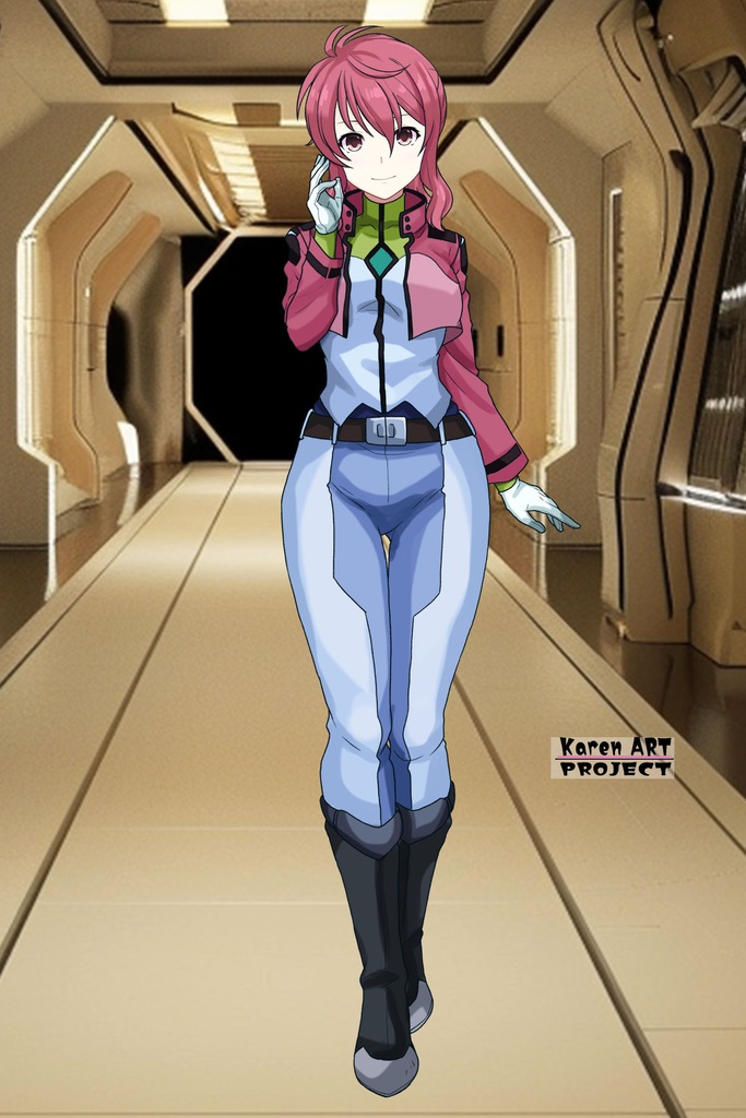 カレンちゃん+フェルト・グレイスの制服【機動戦士ガンダム00-01】 Karen is wearing Feldt Grace's Formal Costume【Mobile Suit Gundam 00-01】