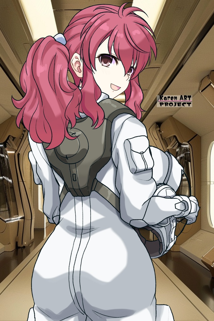 カレンちゃん+フェルト・グレイスのノーマルスーツ【機動戦士ガンダム00-03】 背面 Back Angle Karen is wearing Feldt Grace's Normal Suit【Mobile Suit Gundam 00-03】