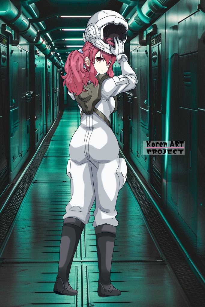 カレンちゃん+フェルト・グレイスのノーマルスーツ【機動戦士ガンダム00-03】 背面 Back Angle Karen is wearing Feldt Grace's Normal Suit【Mobile Suit Gundam 00-03】