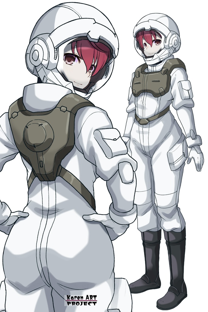 カレンちゃん+フェルト・グレイスのノーマルスーツ【機動戦士ガンダム00-03】 背面 Back Angle Karen is wearing Feldt Grace's Normal Suit【Mobile Suit Gundam 00-03】