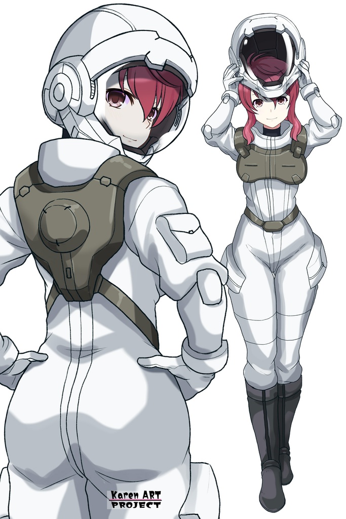 カレンちゃん+フェルト・グレイスのノーマルスーツ【機動戦士ガンダム00-03】 背面 Back Angle Karen is wearing Feldt Grace's Normal Suit【Mobile Suit Gundam 00-03】