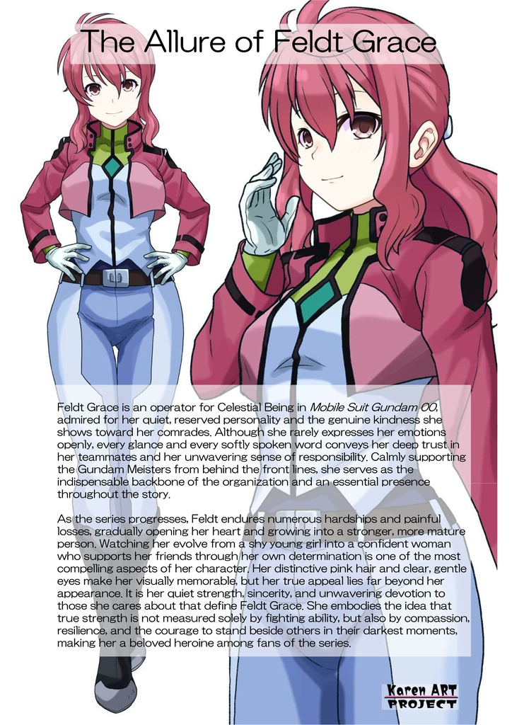 カレンちゃん+フェルト・グレイスのノーマルスーツ【機動戦士ガンダム00-04】 正面Sポーズ Front S-POSE Karen is wearing Feldt Grace's Normal Suit【Mobile Suit Gundam 00-04】
