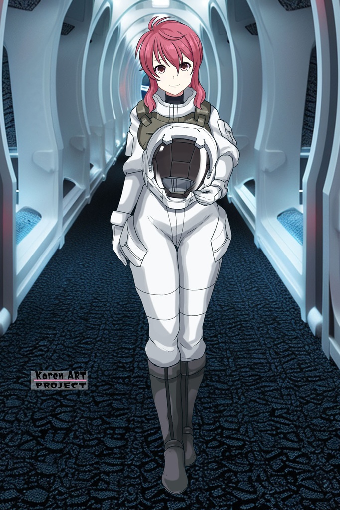 カレンちゃん+フェルト・グレイスのノーマルスーツ【機動戦士ガンダム00-04】 正面Sポーズ Front S-POSE Karen is wearing Feldt Grace's Normal Suit【Mobile Suit Gundam 00-04】