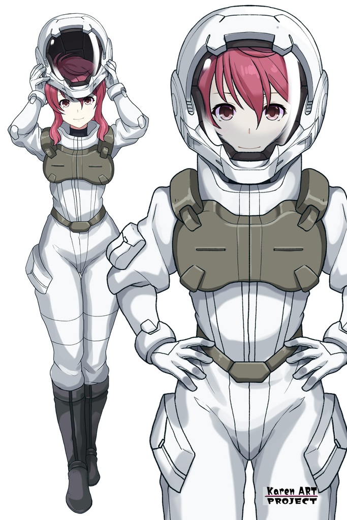 カレンちゃん+フェルト・グレイスのノーマルスーツ【機動戦士ガンダム00-05】 正面 Front Angle Karen is wearing Feldt Grace's Normal Suit【Mobile Suit Gundam 00-05】