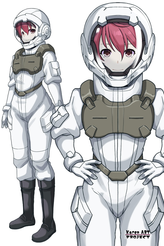 カレンちゃん+フェルト・グレイスのノーマルスーツ【機動戦士ガンダム00-05】 正面 Front Angle Karen is wearing Feldt Grace's Normal Suit【Mobile Suit Gundam 00-05】