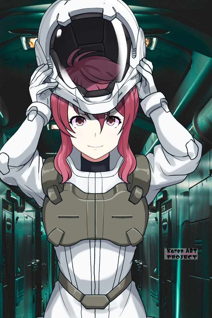 カレンちゃん+フェルト・グレイスのノーマルスーツ【機動戦士ガンダム00-05】 正面 Front Angle Karen is wearing Feldt Grace's Normal Suit【Mobile Suit Gundam 00-05】