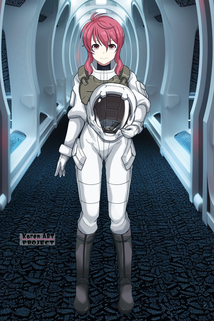 カレンちゃん+フェルト・グレイスのノーマルスーツ【機動戦士ガンダム00-05】 正面 Front Angle Karen is wearing Feldt Grace's Normal Suit【Mobile Suit Gundam 00-05】