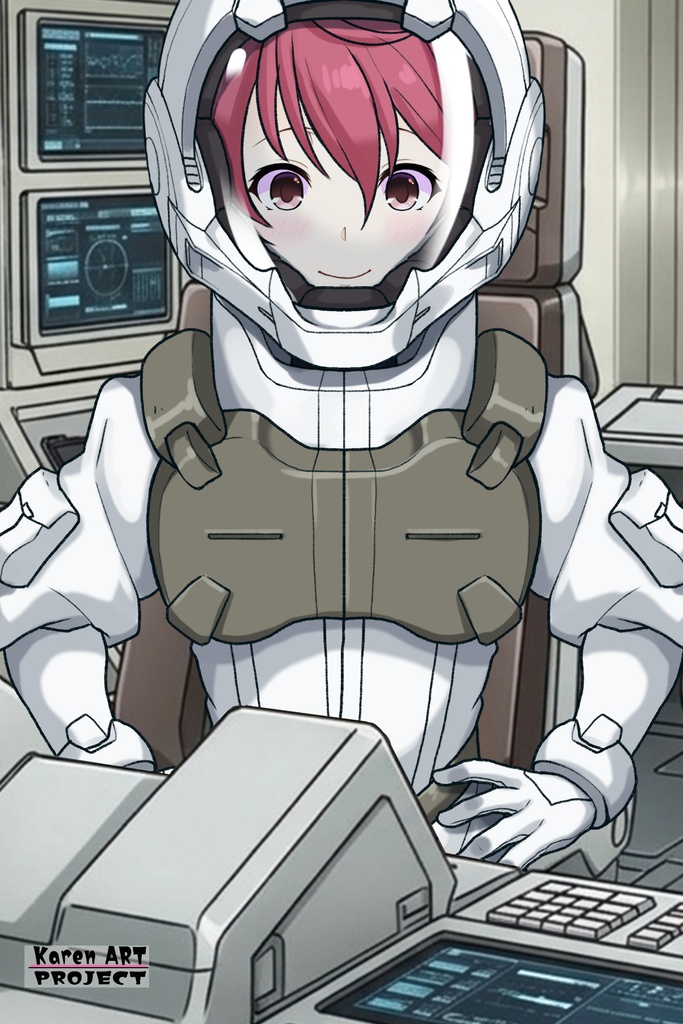 カレンちゃん+フェルト・グレイスのノーマルスーツ【機動戦士ガンダム00-05】 正面 Front Angle Karen is wearing Feldt Grace's Normal Suit【Mobile Suit Gundam 00-05】