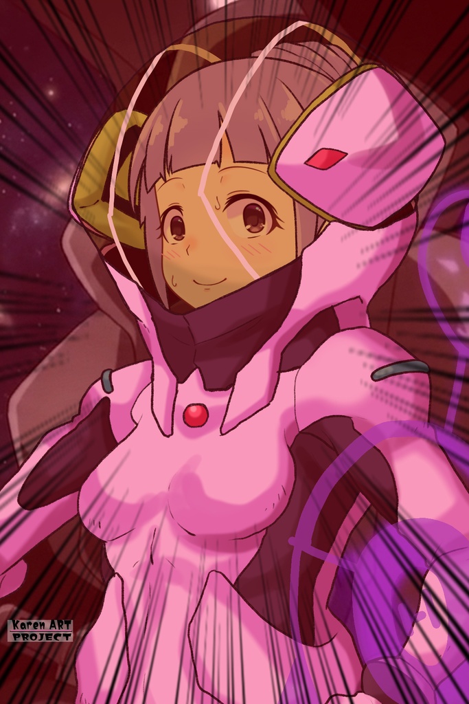 ゆりちゃん+フラム・ナラのパイロットスーツ【機動戦士ガンダムAGE-02】 斜め前 Diagonal front angle Yuri is wearing Fram Nara's Pilot Suit【Mobile Suit Gundam AGE-02】