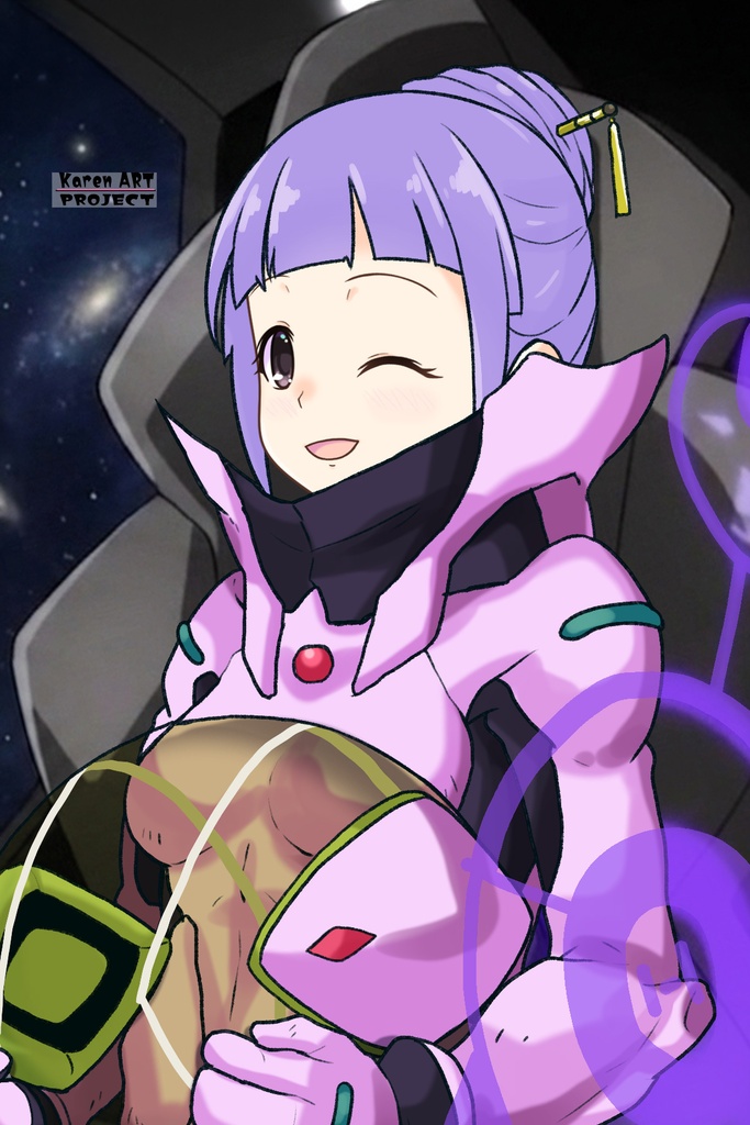 ゆりちゃん+フラム・ナラのパイロットスーツ【機動戦士ガンダムAGE-02】 斜め前 Diagonal front angle Yuri is wearing Fram Nara's Pilot Suit【Mobile Suit Gundam AGE-02】