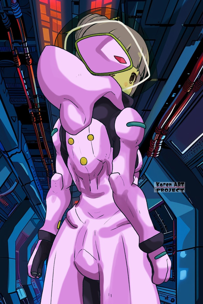 ゆりちゃん+フラム・ナラのパイロットスーツ【機動戦士ガンダムAGE-03】 背面 Back Angle Yuri is wearing Fram Nara's Pilot Suit【Mobile Suit Gundam AGE-03】