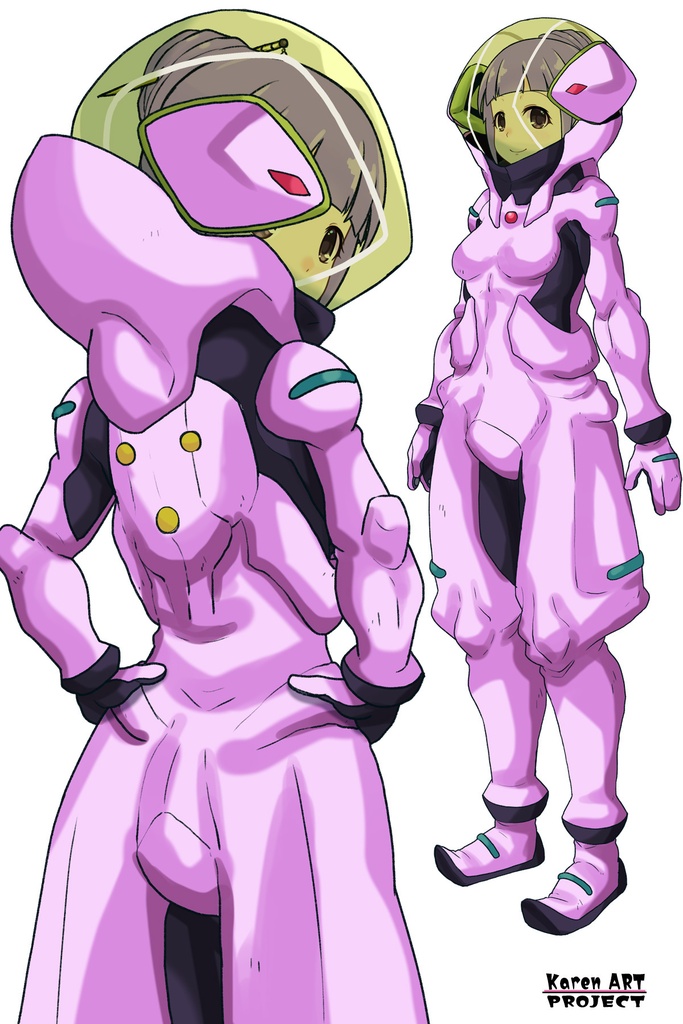 ゆりちゃん+フラム・ナラのパイロットスーツ【機動戦士ガンダムAGE-03】 背面 Back Angle Yuri is wearing Fram Nara's Pilot Suit【Mobile Suit Gundam AGE-03】
