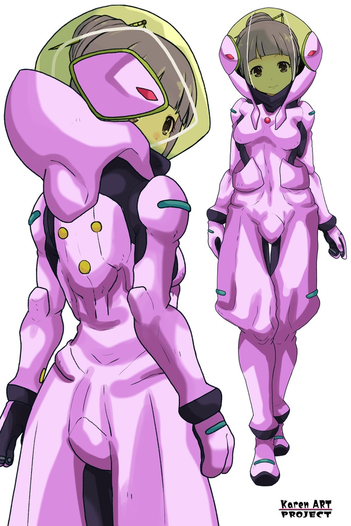 ゆりちゃん+フラム・ナラのパイロットスーツ【機動戦士ガンダムAGE-03】 背面 Back Angle Yuri is wearing Fram Nara's Pilot Suit【Mobile Suit Gundam AGE-03】