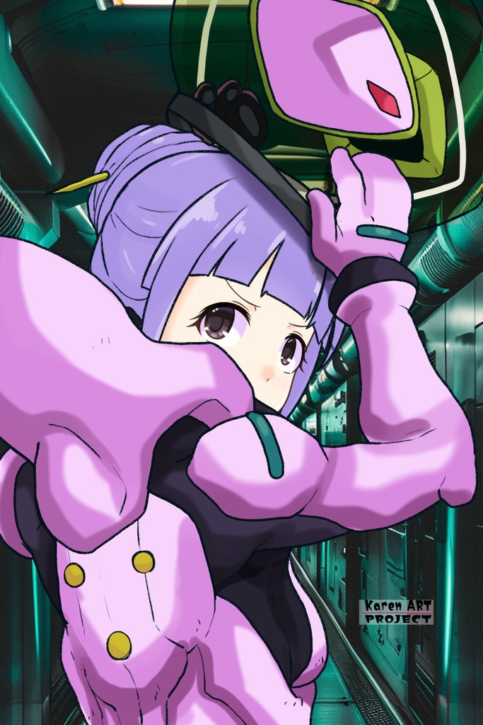 ゆりちゃん+フラム・ナラのパイロットスーツ【機動戦士ガンダムAGE-03】 背面 Back Angle Yuri is wearing Fram Nara's Pilot Suit【Mobile Suit Gundam AGE-03】