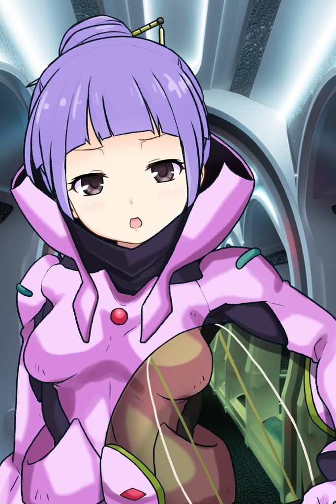ゆりちゃん+フラム・ナラのパイロットスーツ【機動戦士ガンダムAGE-04】 正面Sポーズ Front S-POSE Yuri is wearing Fram Nara's Pilot Suit【Mobile Suit Gundam AGE-04】