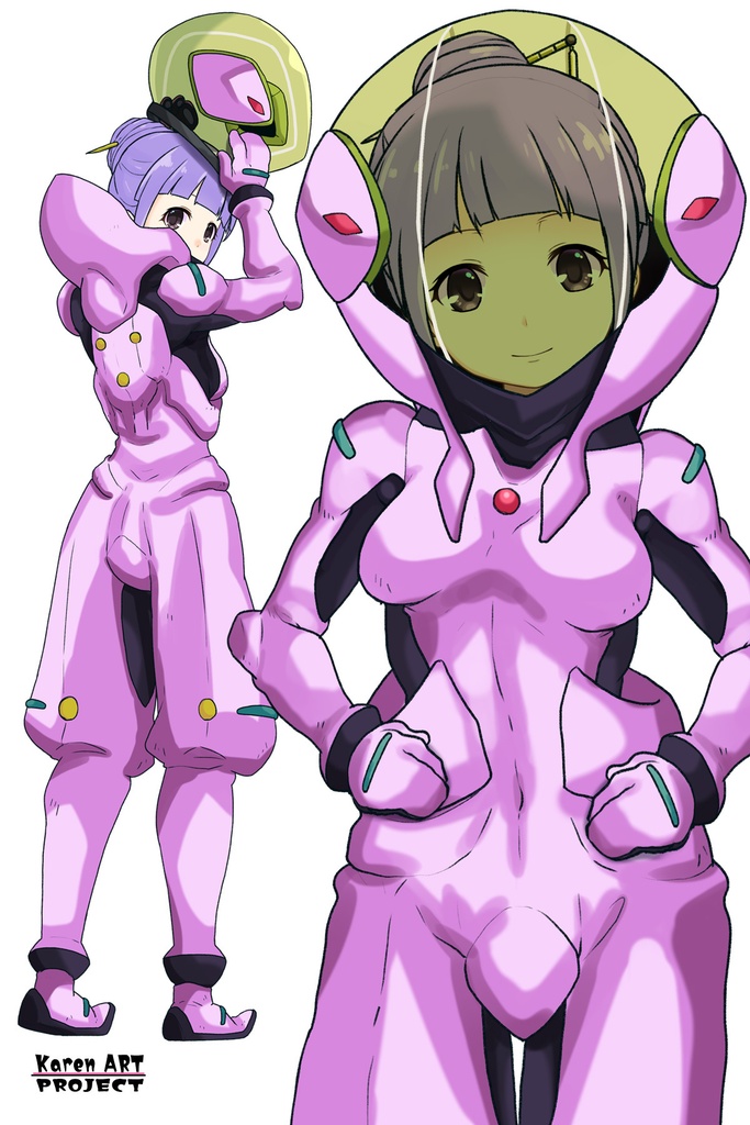 ゆりちゃん+フラム・ナラのパイロットスーツ【機動戦士ガンダムAGE-04】 正面Sポーズ Front S-POSE Yuri is wearing Fram Nara's Pilot Suit【Mobile Suit Gundam AGE-04】