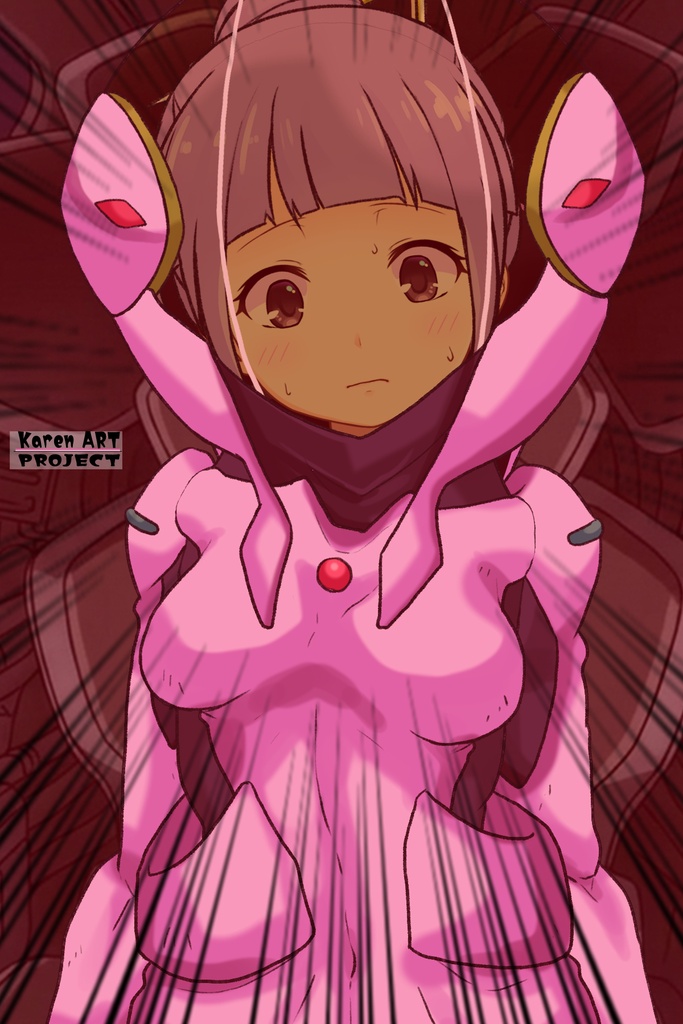 ゆりちゃん+フラム・ナラのパイロットスーツ【機動戦士ガンダムAGE-04】 正面Sポーズ Front S-POSE Yuri is wearing Fram Nara's Pilot Suit【Mobile Suit Gundam AGE-04】