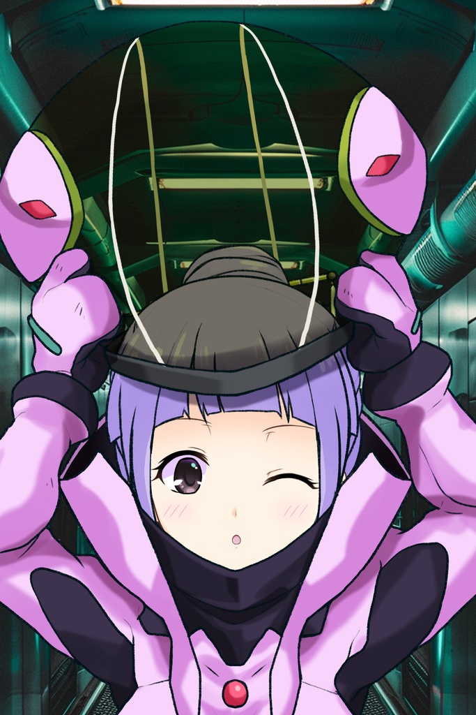ゆりちゃん+フラム・ナラのパイロットスーツ【機動戦士ガンダムAGE-05】 正面 Front Angle Yuri is wearing Fram Nara's Pilot Suit【Mobile Suit Gundam AGE-05】