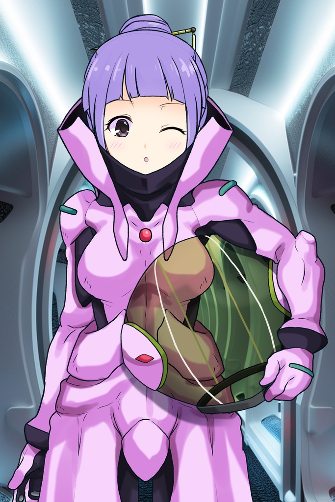 ゆりちゃん+フラム・ナラのパイロットスーツ【機動戦士ガンダムAGE-05】 正面 Front Angle Yuri is wearing Fram Nara's Pilot Suit【Mobile Suit Gundam AGE-05】
