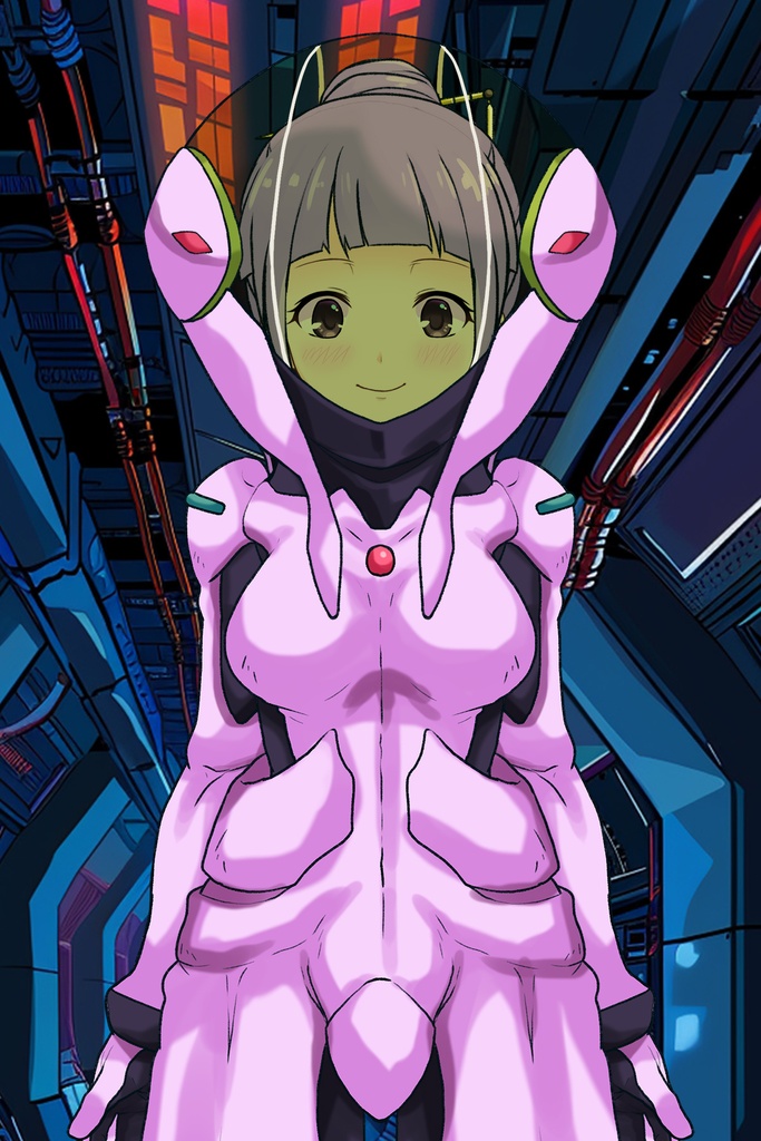 ゆりちゃん+フラム・ナラのパイロットスーツ【機動戦士ガンダムAGE-05】 正面 Front Angle Yuri is wearing Fram Nara's Pilot Suit【Mobile Suit Gundam AGE-05】