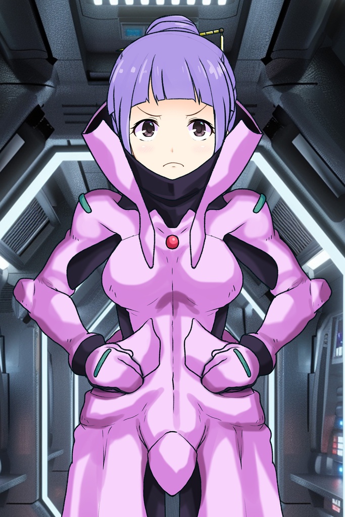 ゆりちゃん+フラム・ナラのパイロットスーツ【機動戦士ガンダムAGE-05】 正面 Front Angle Yuri is wearing Fram Nara's Pilot Suit【Mobile Suit Gundam AGE-05】
