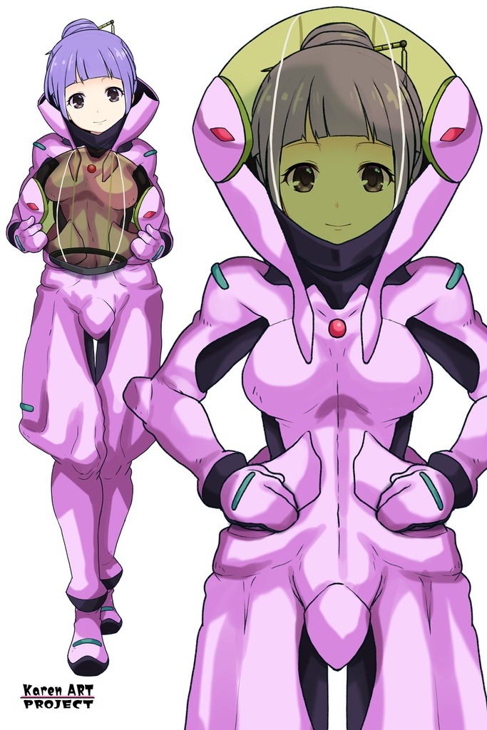 ゆりちゃん+フラム・ナラのパイロットスーツ【機動戦士ガンダムAGE-05】 正面 Front Angle Yuri is wearing Fram Nara's Pilot Suit【Mobile Suit Gundam AGE-05】