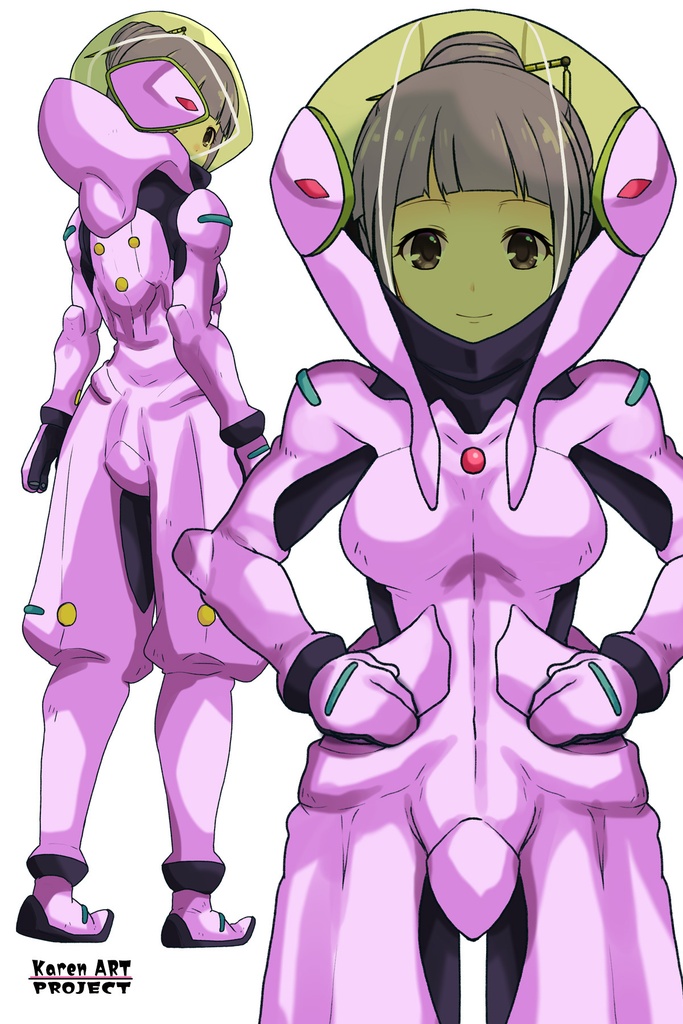 ゆりちゃん+フラム・ナラのパイロットスーツ【機動戦士ガンダムAGE-05】 正面 Front Angle Yuri is wearing Fram Nara's Pilot Suit【Mobile Suit Gundam AGE-05】