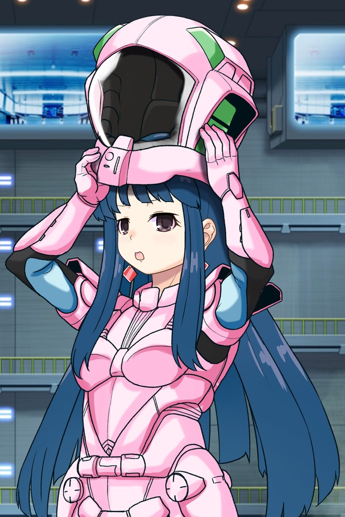 ゆりちゃん+ユリのパイロットスーツ【ダーティペア-03】 斜め前 Diagonal front angle Yuri is wearing Yuri's Pilot Suit【DIRTY PAIR-03】
