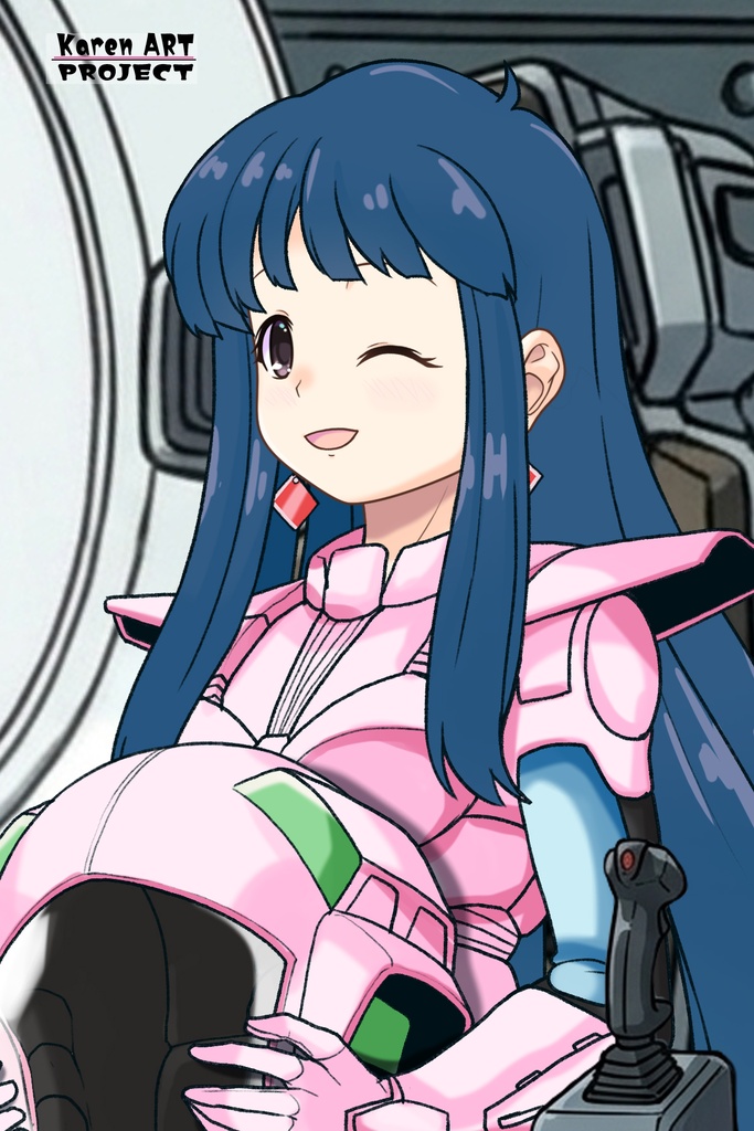ゆりちゃん+ユリのパイロットスーツ【ダーティペア-03】 斜め前 Diagonal front angle Yuri is wearing Yuri's Pilot Suit【DIRTY PAIR-03】