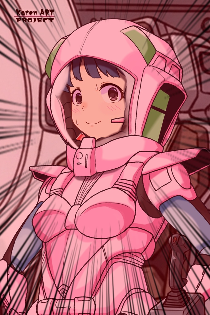 ゆりちゃん+ユリのパイロットスーツ【ダーティペア-03】 斜め前 Diagonal front angle Yuri is wearing Yuri's Pilot Suit【DIRTY PAIR-03】